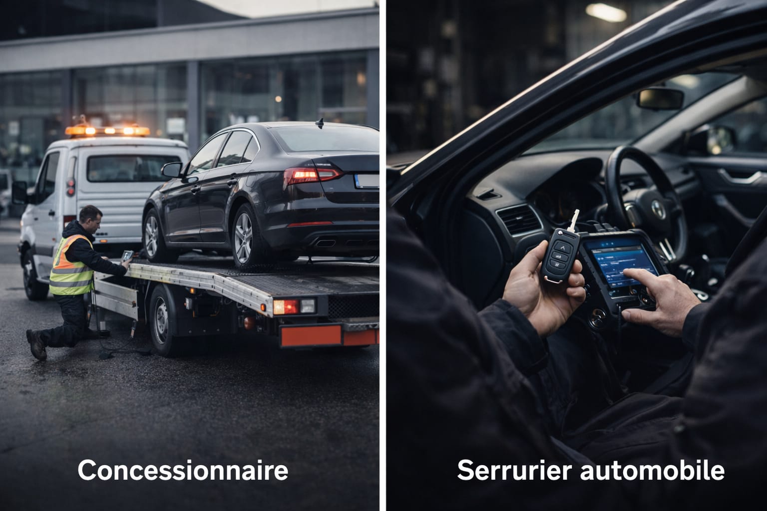 Comparaison entre un serrurier automobile et un concessionnaire pour une perte totale de clés de voiture